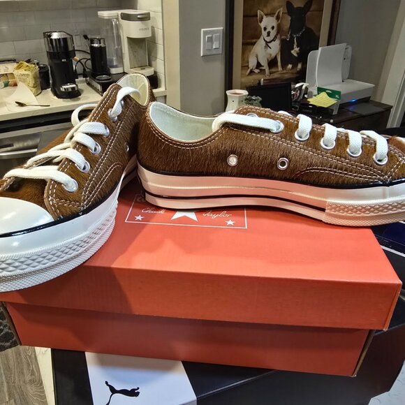 Converse Chuck Taylor 70 Ox Pony Hair Brown Egret Women's Size 8 A13837C NEW - Picture 3 of 13